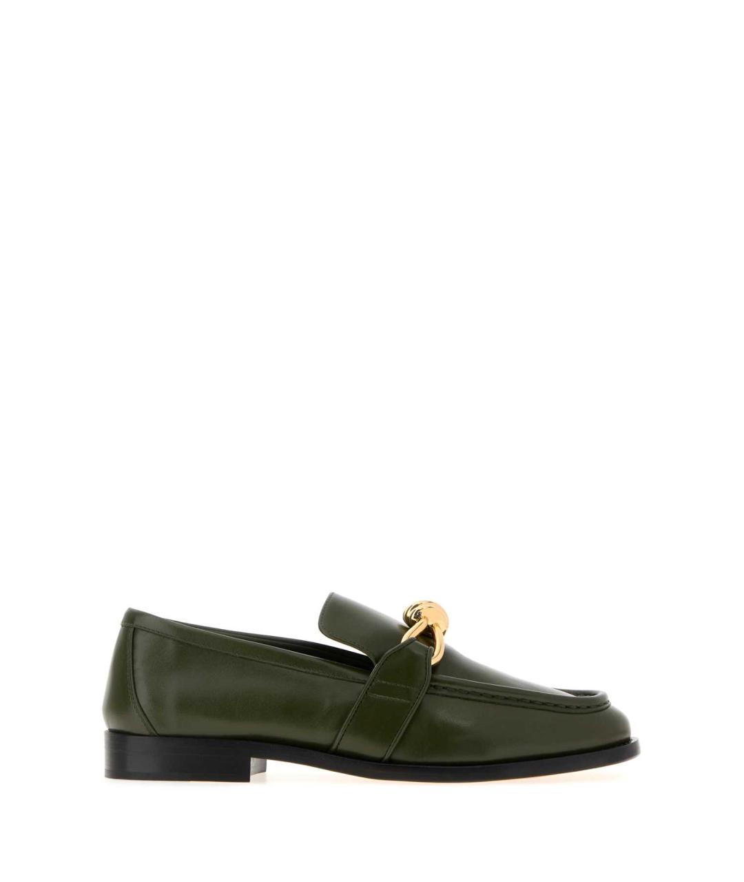 BOTTEGA VENETA Зеленые кожаные лоферы, фото 1