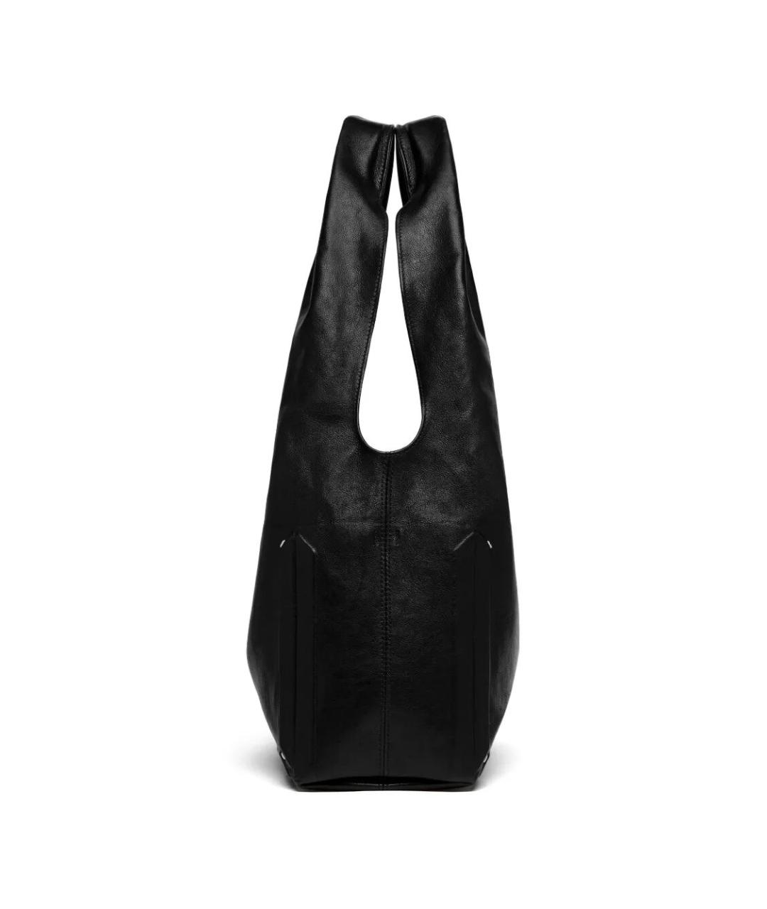 MAISON MARGIELA Черная кожаная сумка тоут, фото 2