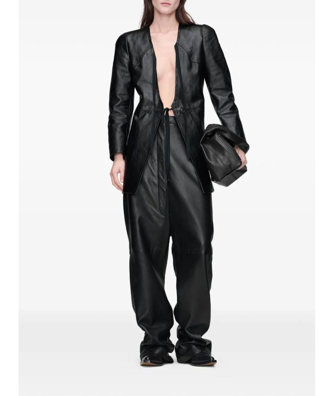 MAISON MARGIELA Черная кожаная сумка тоут, фото 4