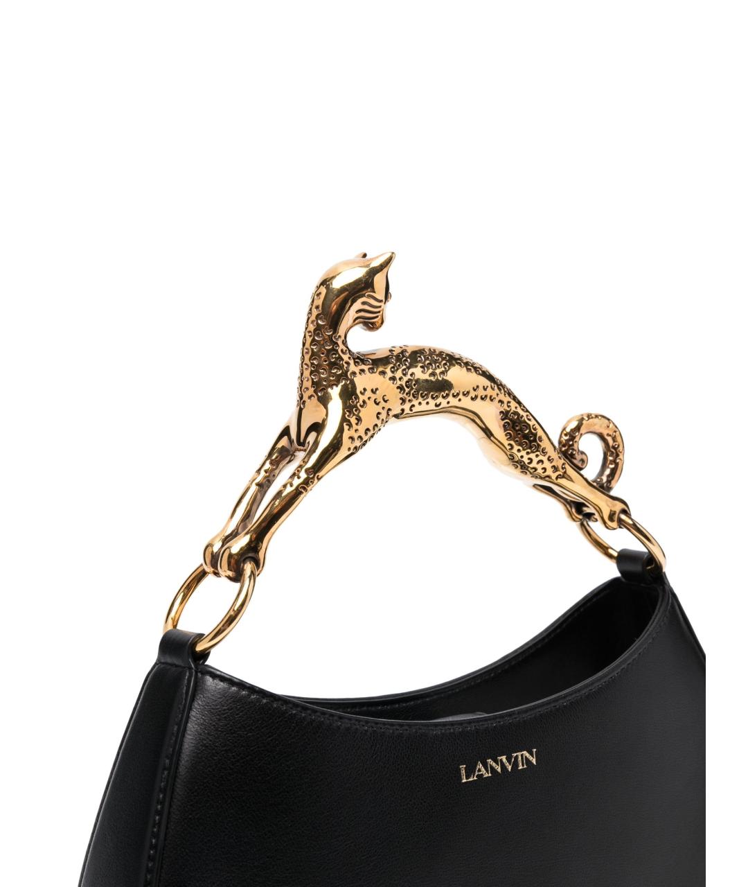 LANVIN Черная кожаная сумка через плечо, фото 5