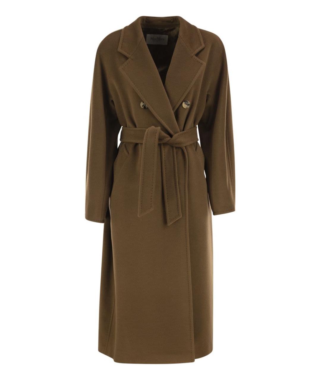 MAX MARA Коричневое шерстяное пальто, фото 1