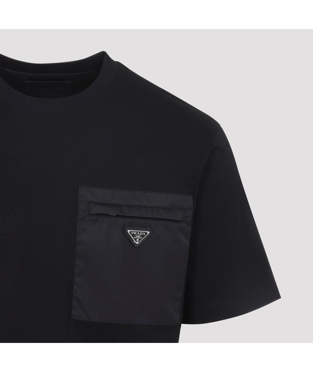 PRADA Черная хлопковая футболка, фото 3