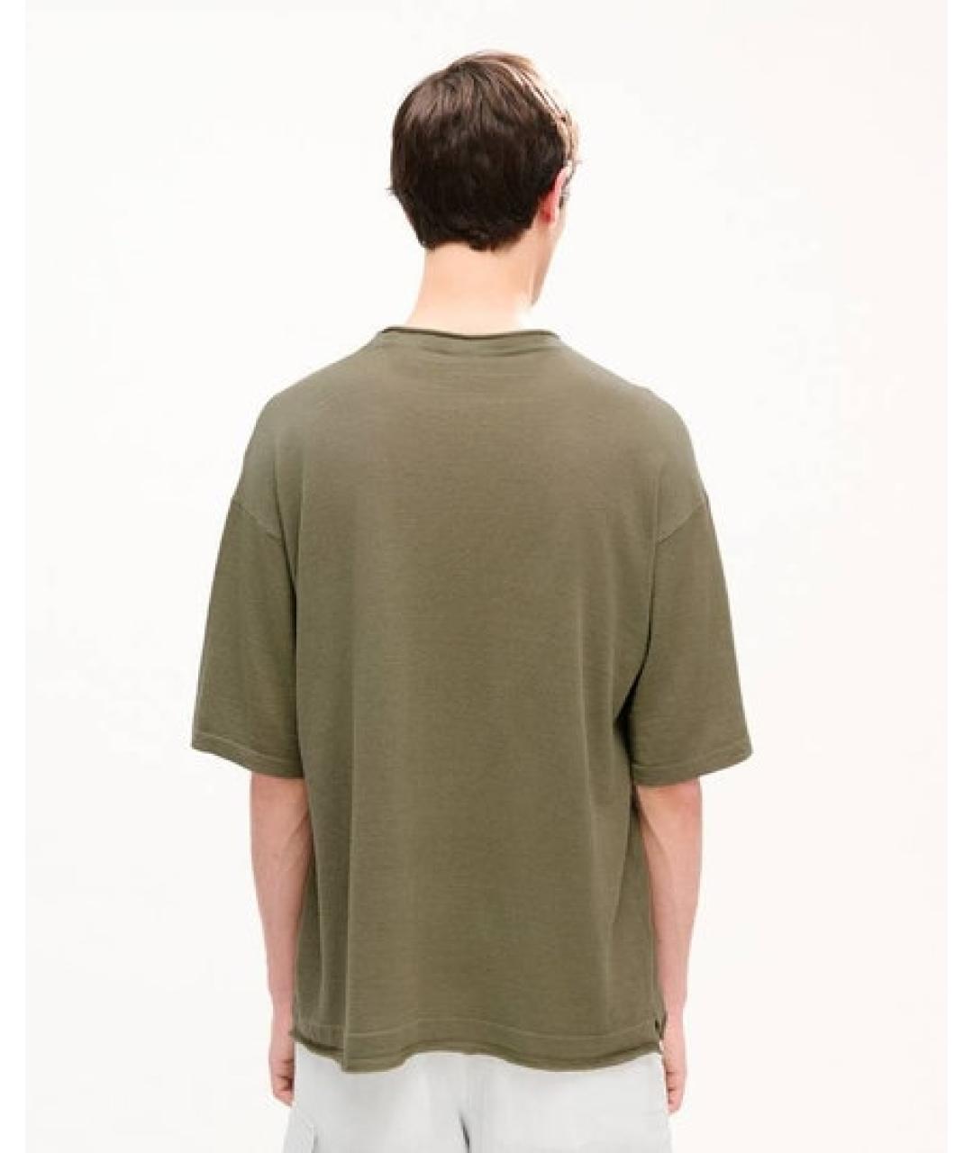 KENZO Хаки льняная футболка, фото 3