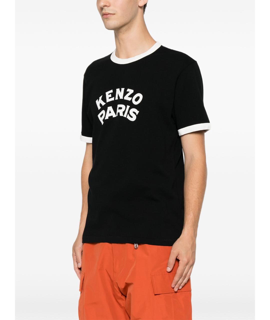 KENZO Черная хлопковая футболка, фото 5