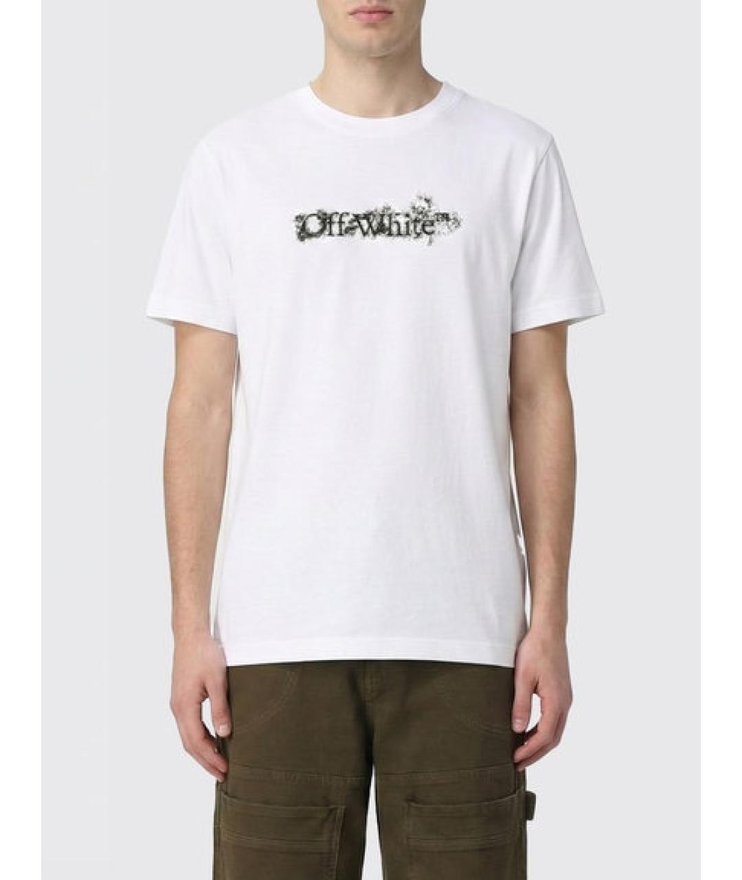 OFF-WHITE Белая хлопковая футболка, фото 3