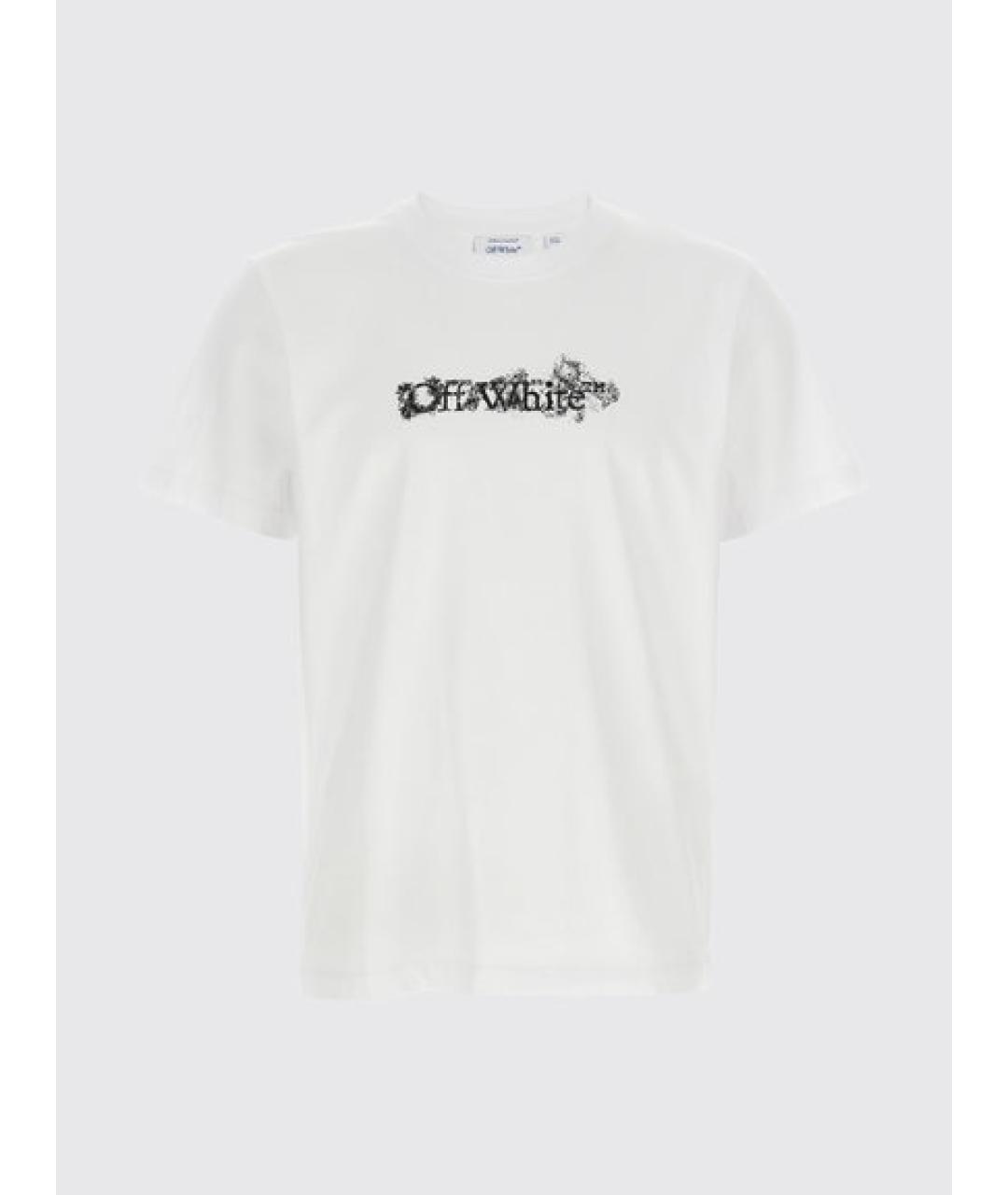 OFF-WHITE Белая хлопковая футболка, фото 4