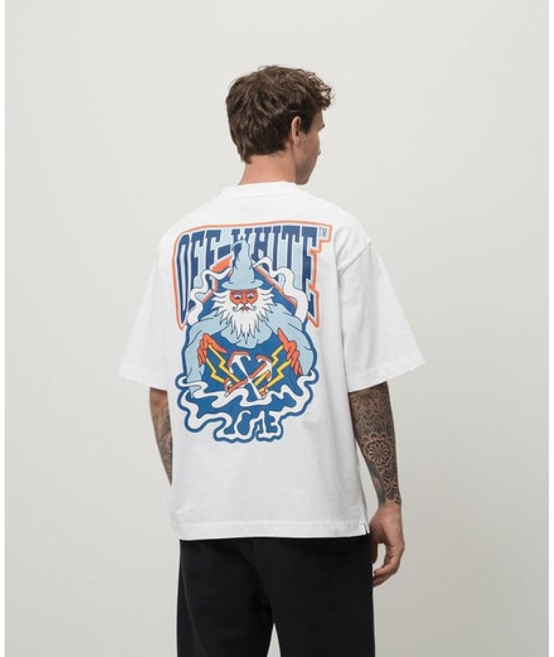 OFF-WHITE Белая хлопковая футболка, фото 2