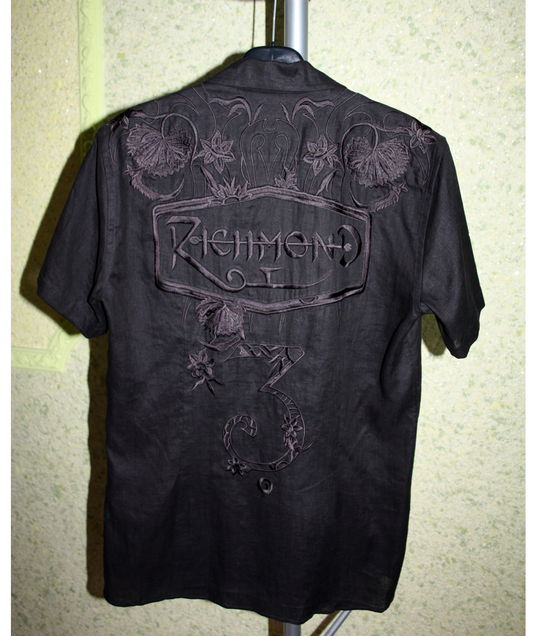 JOHN RICHMOND Черная льняная кэжуал рубашка, фото 2