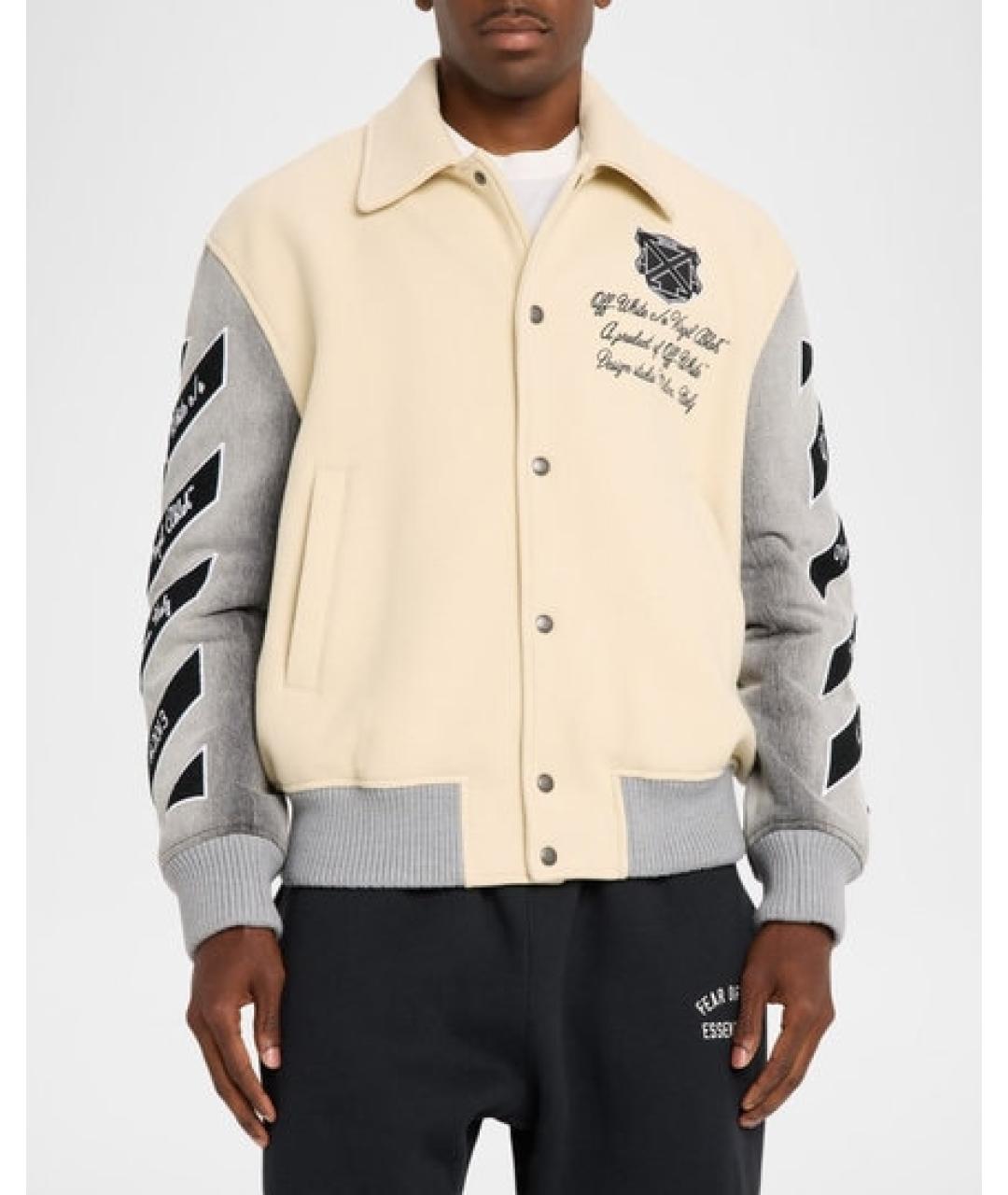 OFF-WHITE Бежевая шерстяная куртка, фото 2