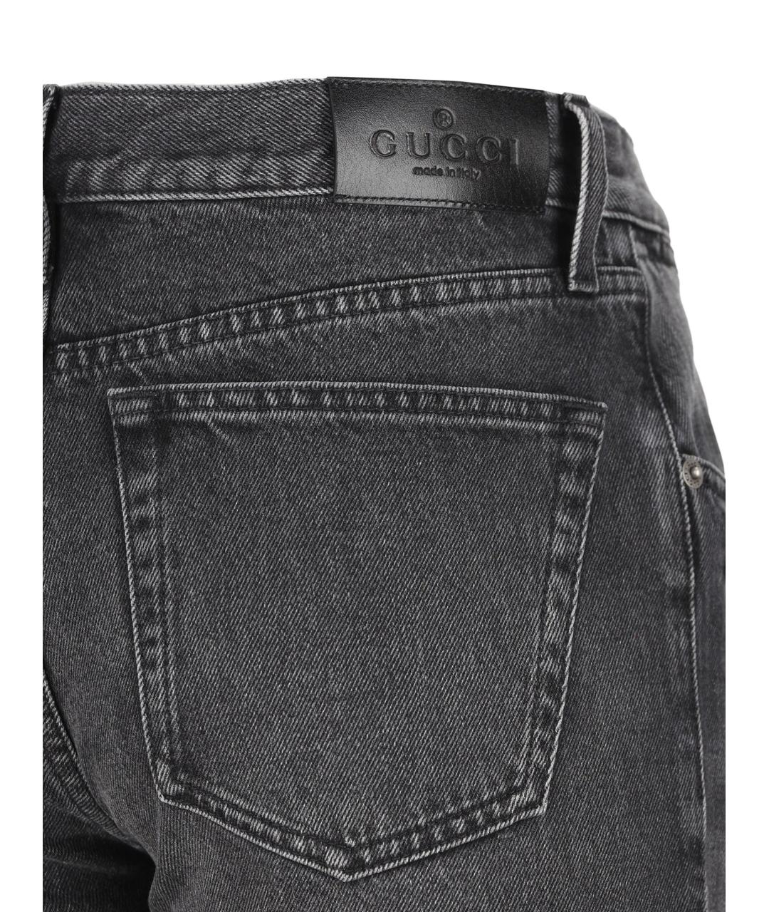 GUCCI Черные хлопковые прямые джинсы, фото 4
