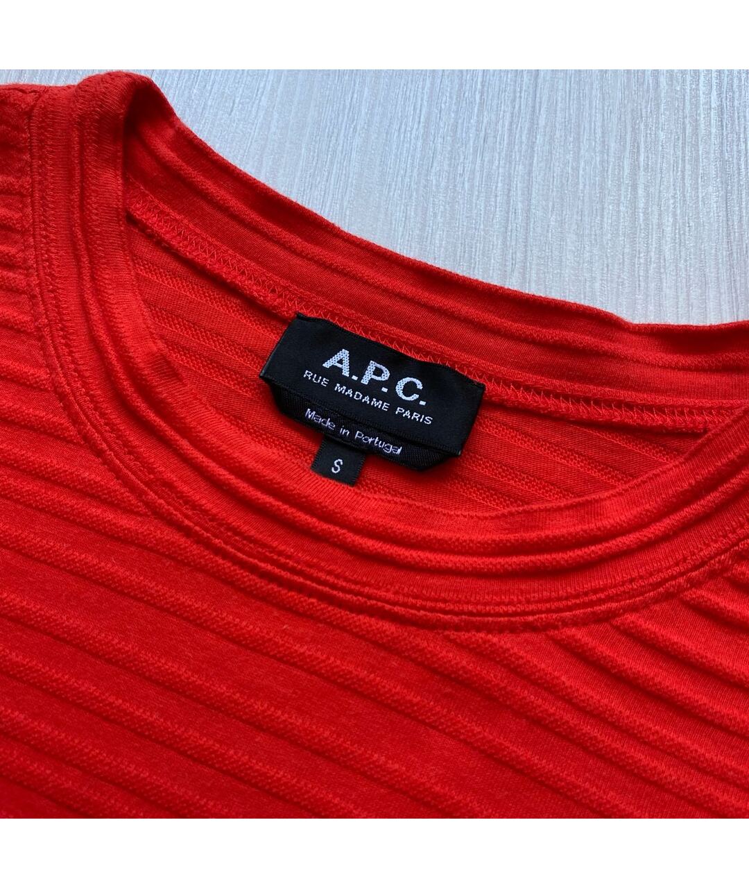 A.P.C. Оранжевая хлопковая футболка, фото 3