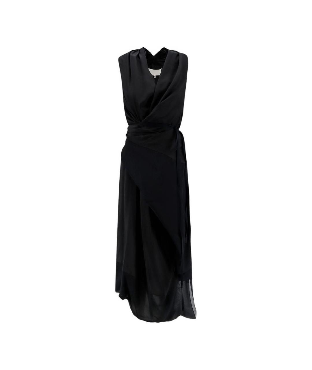 MAISON MARGIELA Черное шелковое вечернее платье, фото 4