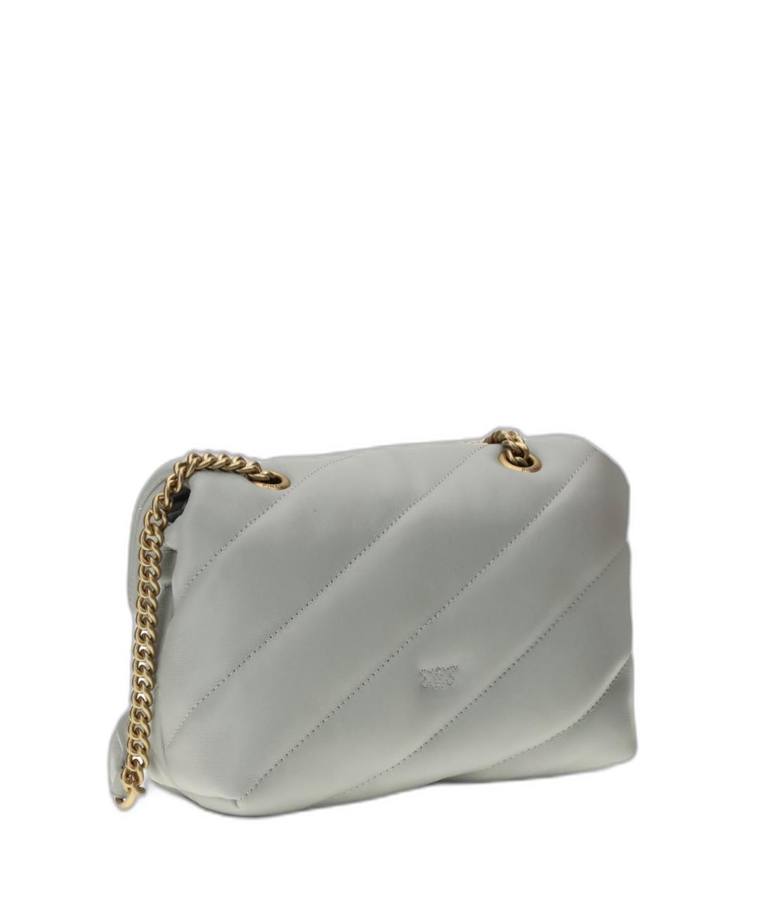 PINKO Серая кожаная сумка через плечо, фото 2