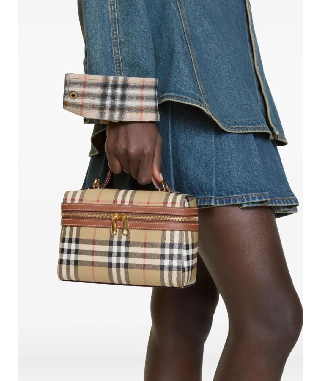 BURBERRY Бежевая канва сумка через плечо, фото 2