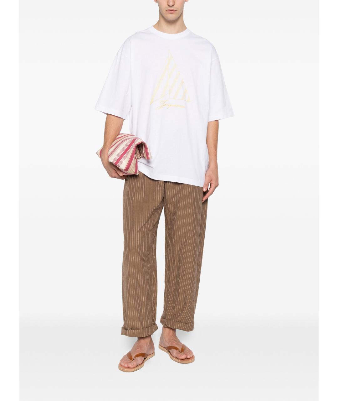 JACQUEMUS Белая хлопковая футболка, фото 2