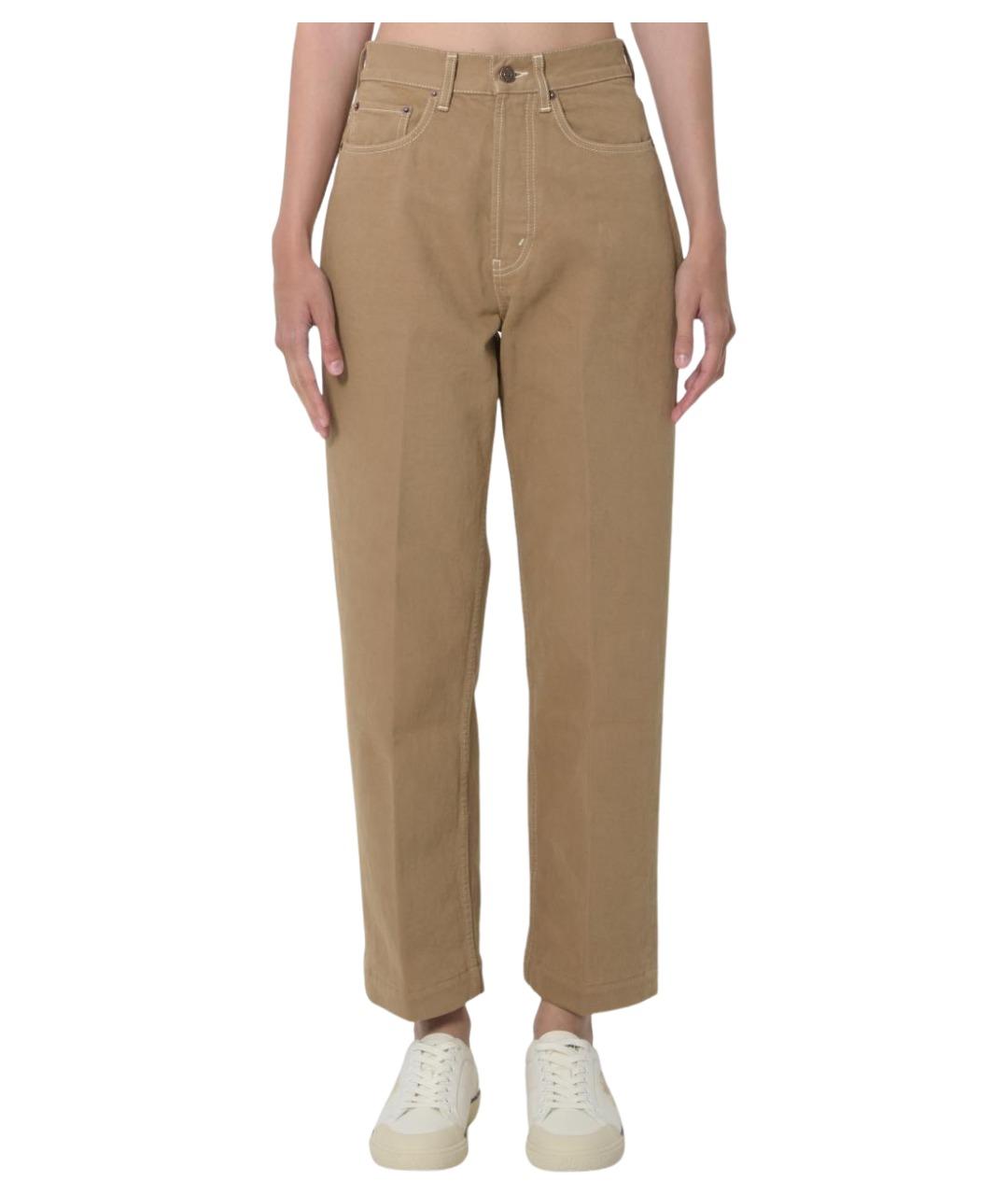 CELINE Горчичные хлопковые прямые джинсы, фото 1