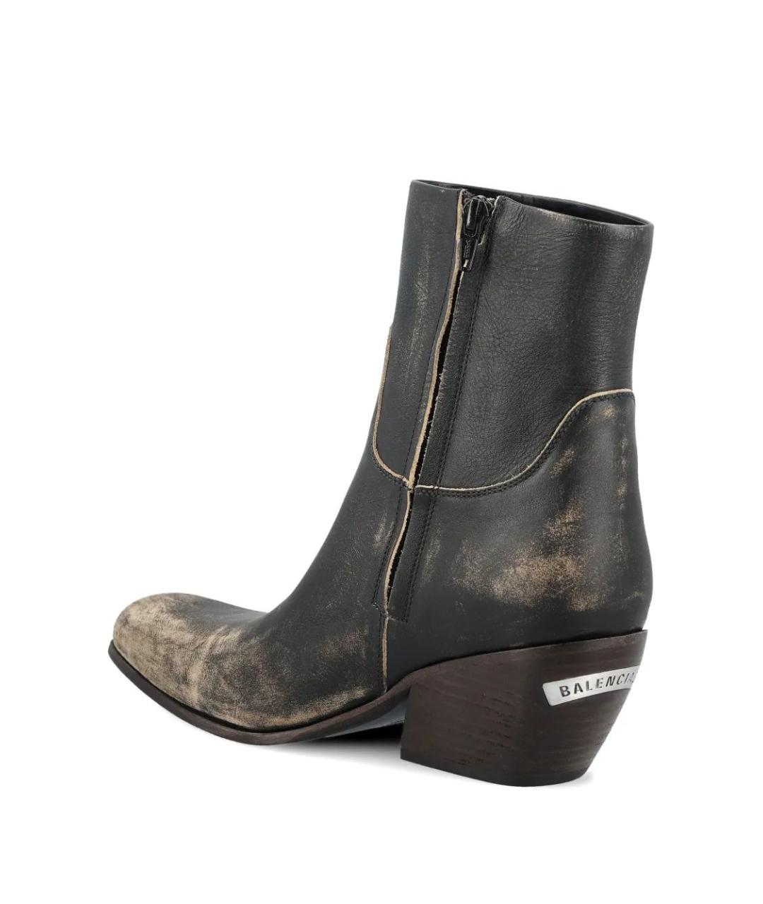 BALENCIAGA Черные кожаные полусапоги, фото 3