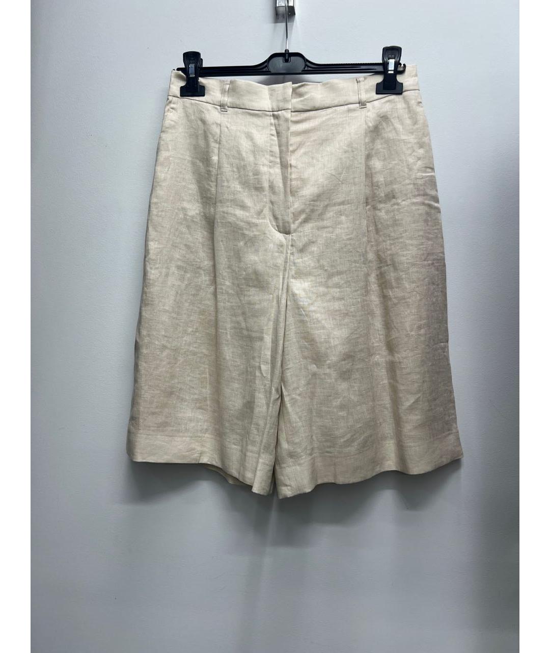 'S MAX MARA Бежевые льняные шорты, фото 8