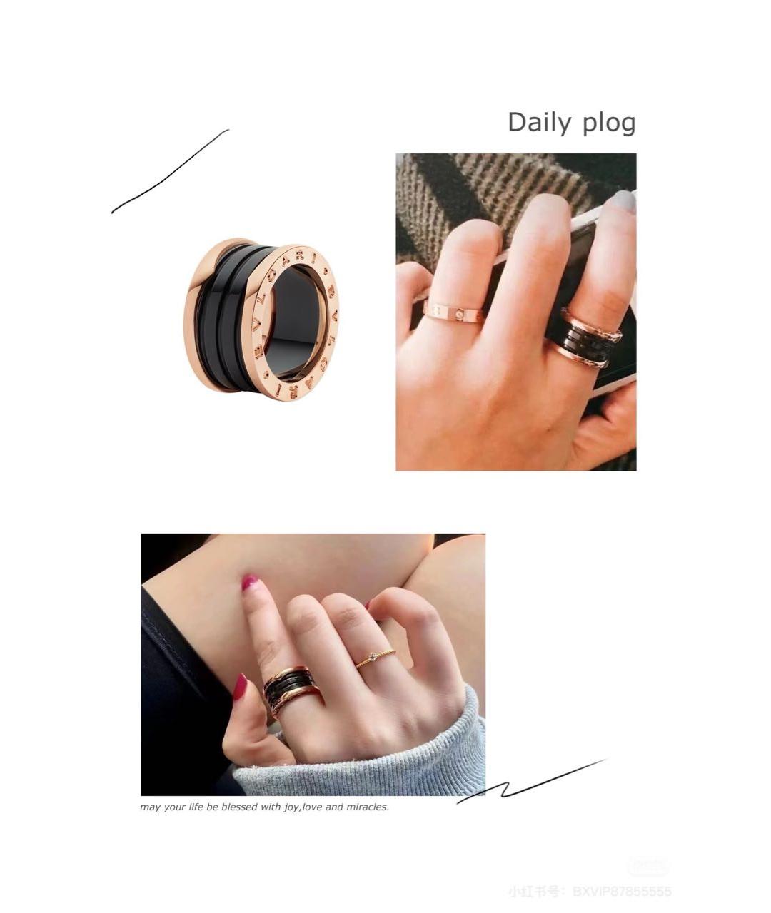 BVLGARI Черное кольцо из розового золота, фото 3