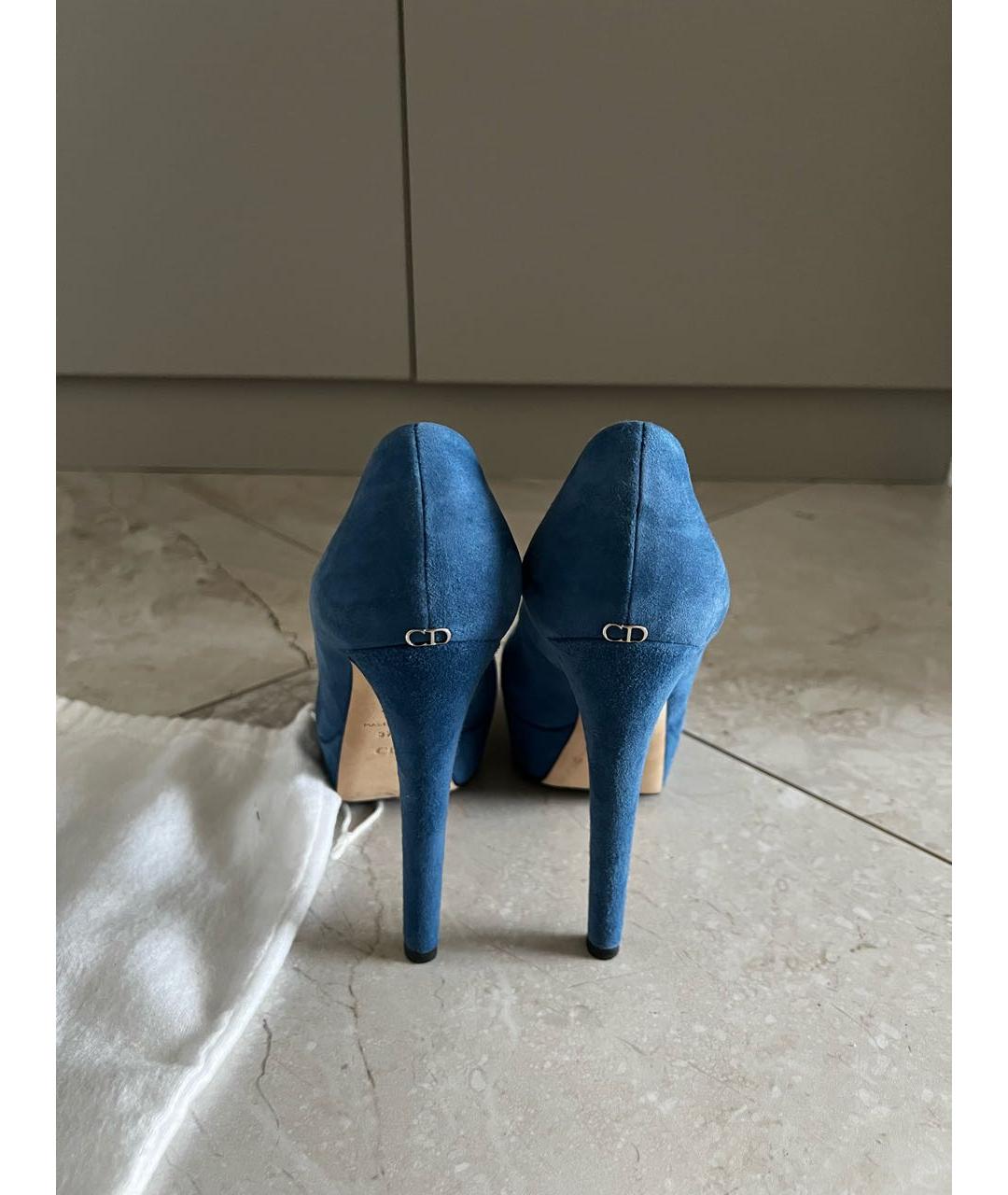CHRISTIAN DIOR Темно-синие кожаные туфли, фото 3