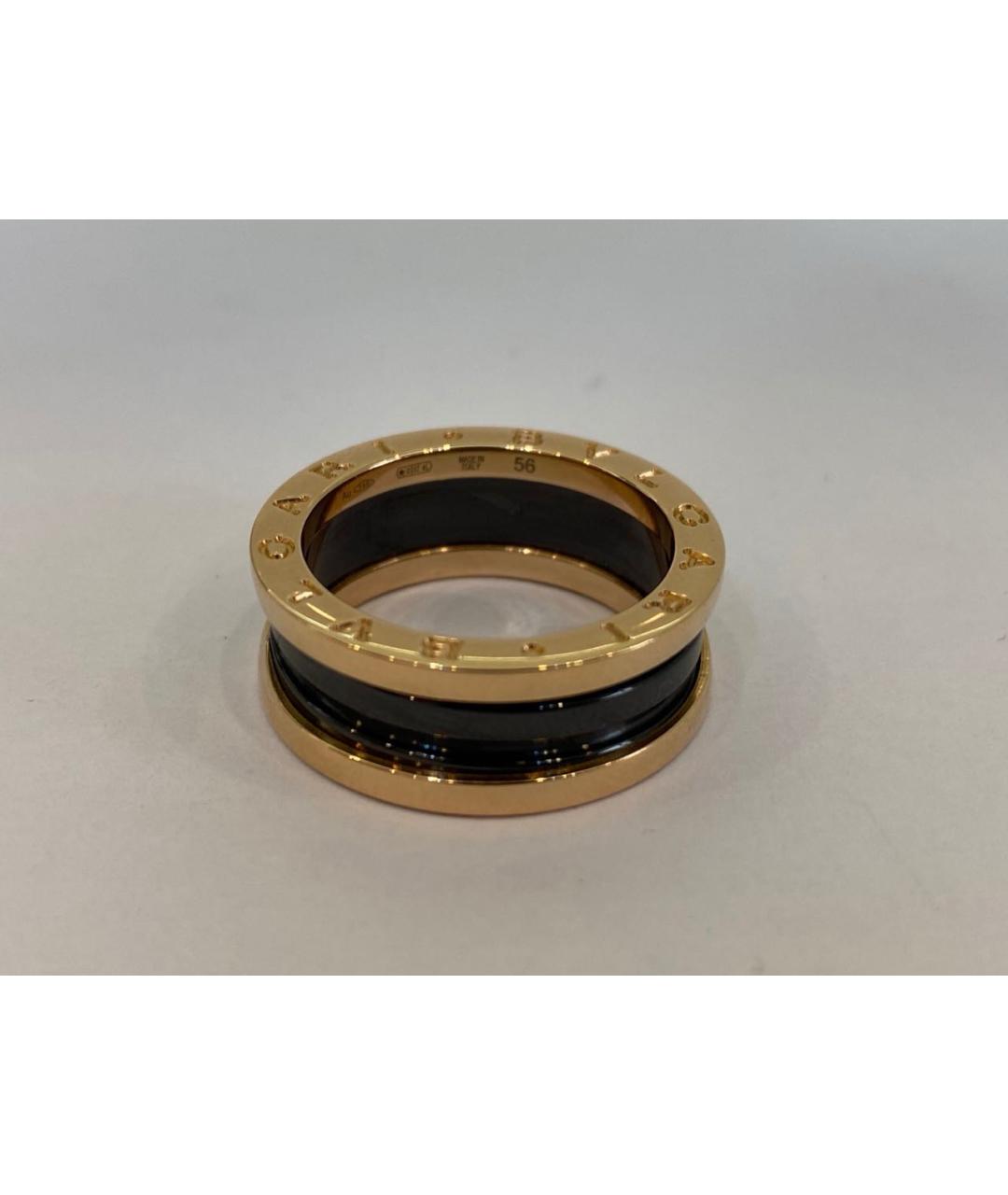 BVLGARI Черное кольцо из розового золота, фото 4