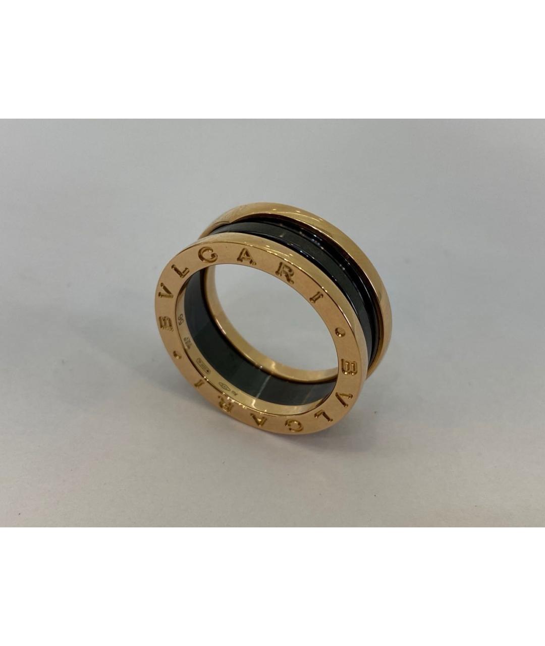 BVLGARI Черное кольцо из розового золота, фото 5