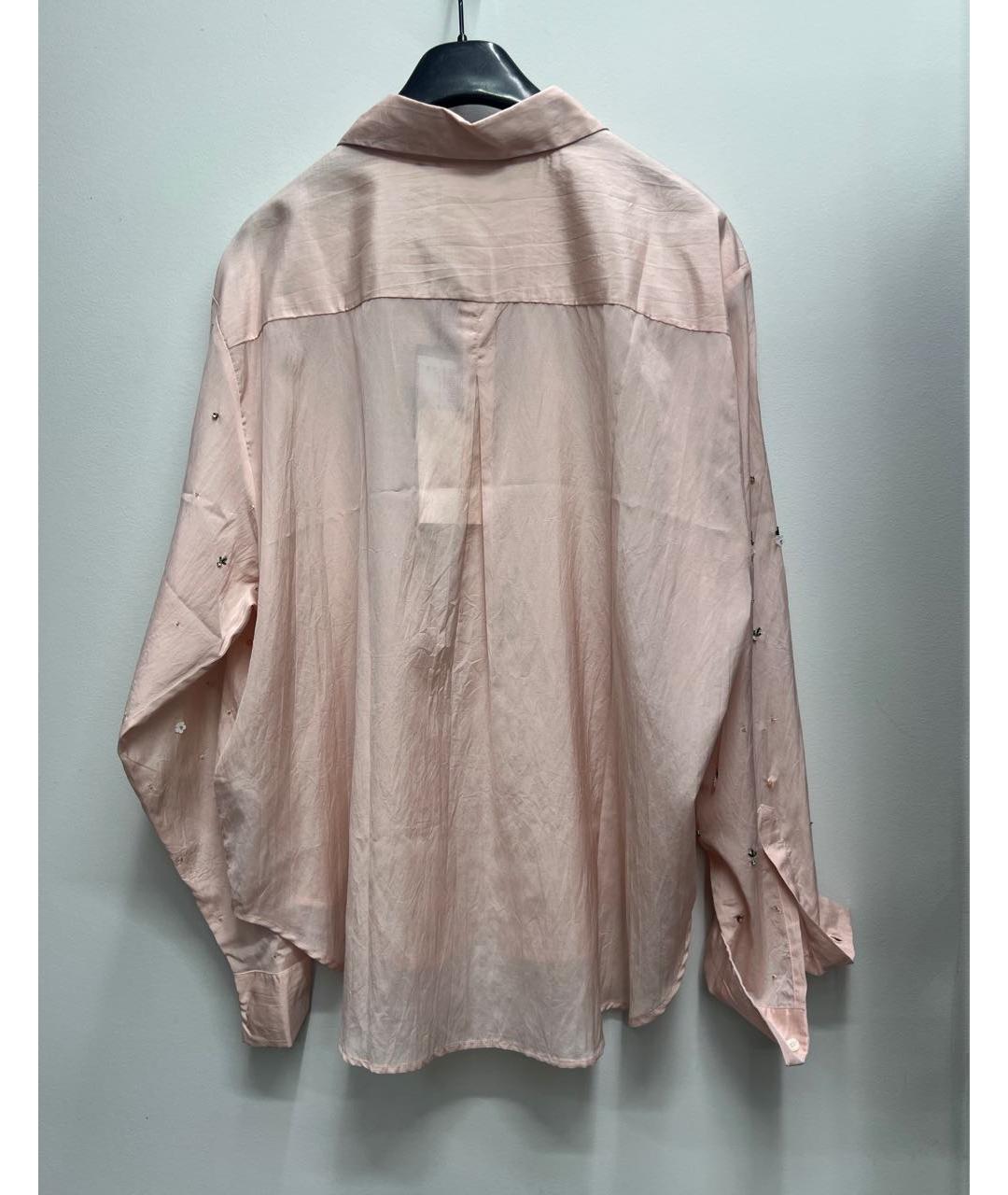 'S MAX MARA Розовая хлопковая рубашка, фото 7