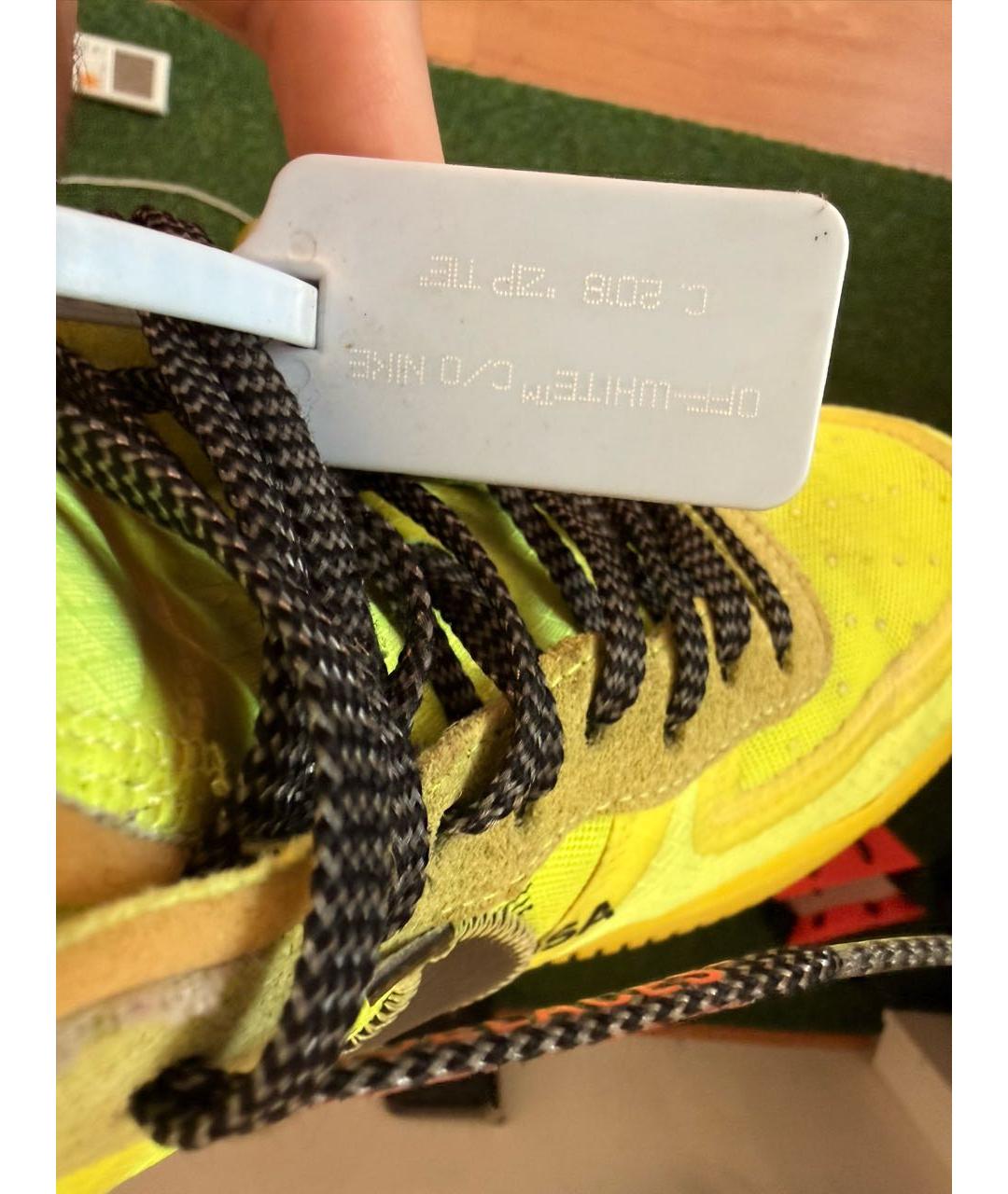 NIKE X OFF-WHITE Салатовые низкие кроссовки / кеды, фото 5