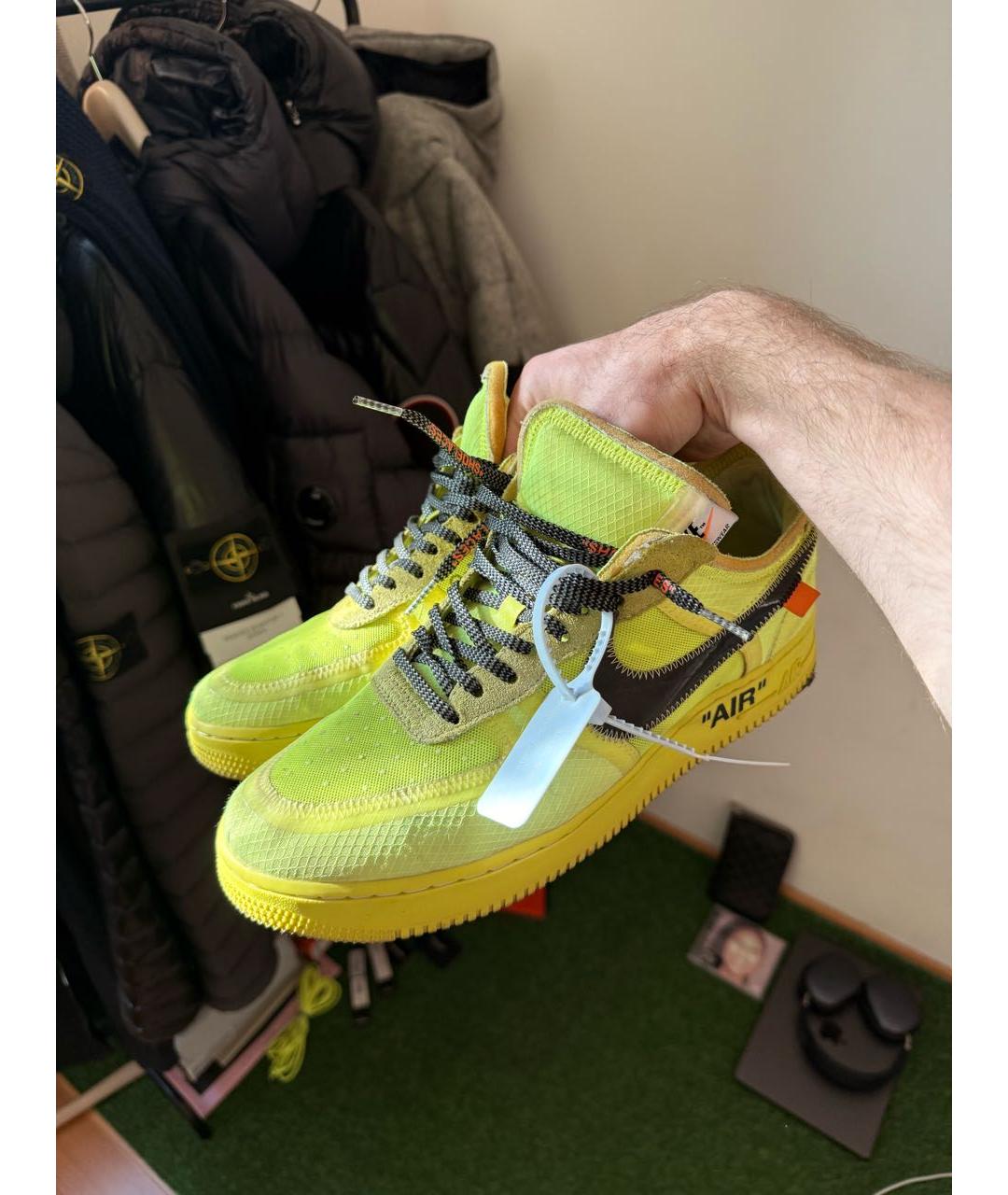 NIKE X OFF-WHITE Салатовые низкие кроссовки / кеды, фото 2