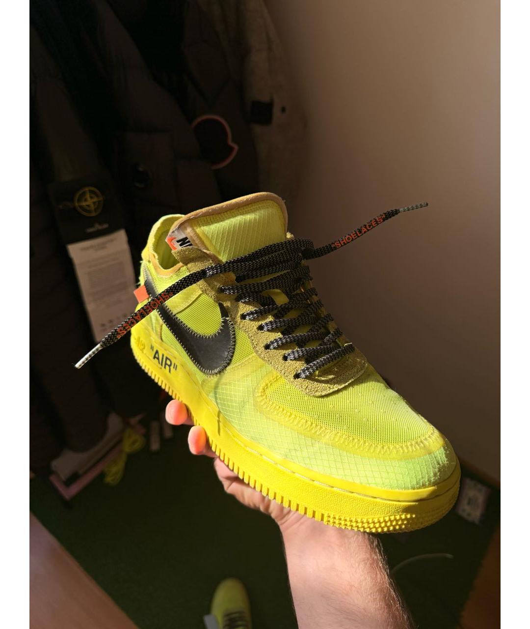 NIKE X OFF-WHITE Салатовые низкие кроссовки / кеды, фото 4
