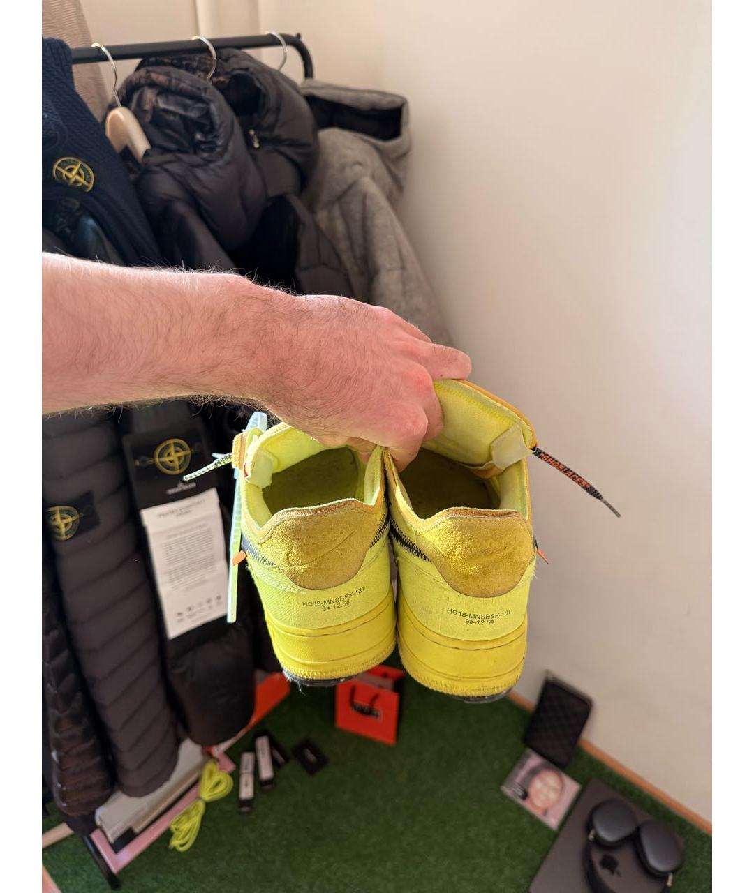 NIKE X OFF-WHITE Салатовые низкие кроссовки / кеды, фото 3