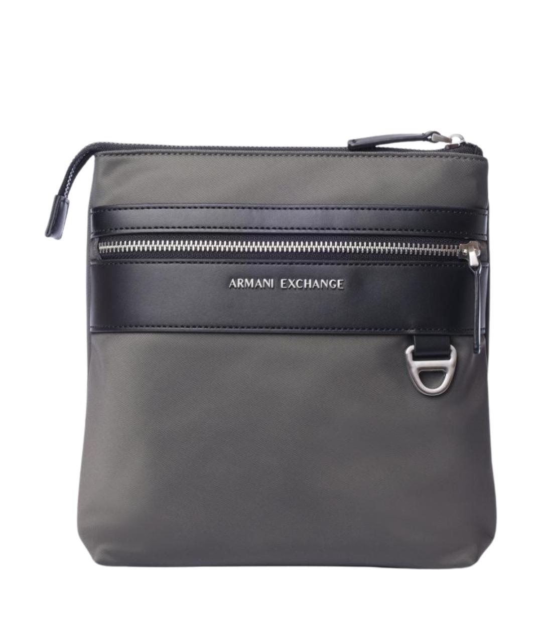 ARMANI EXCHANGE Серая синтетическая сумка на плечо, фото 1