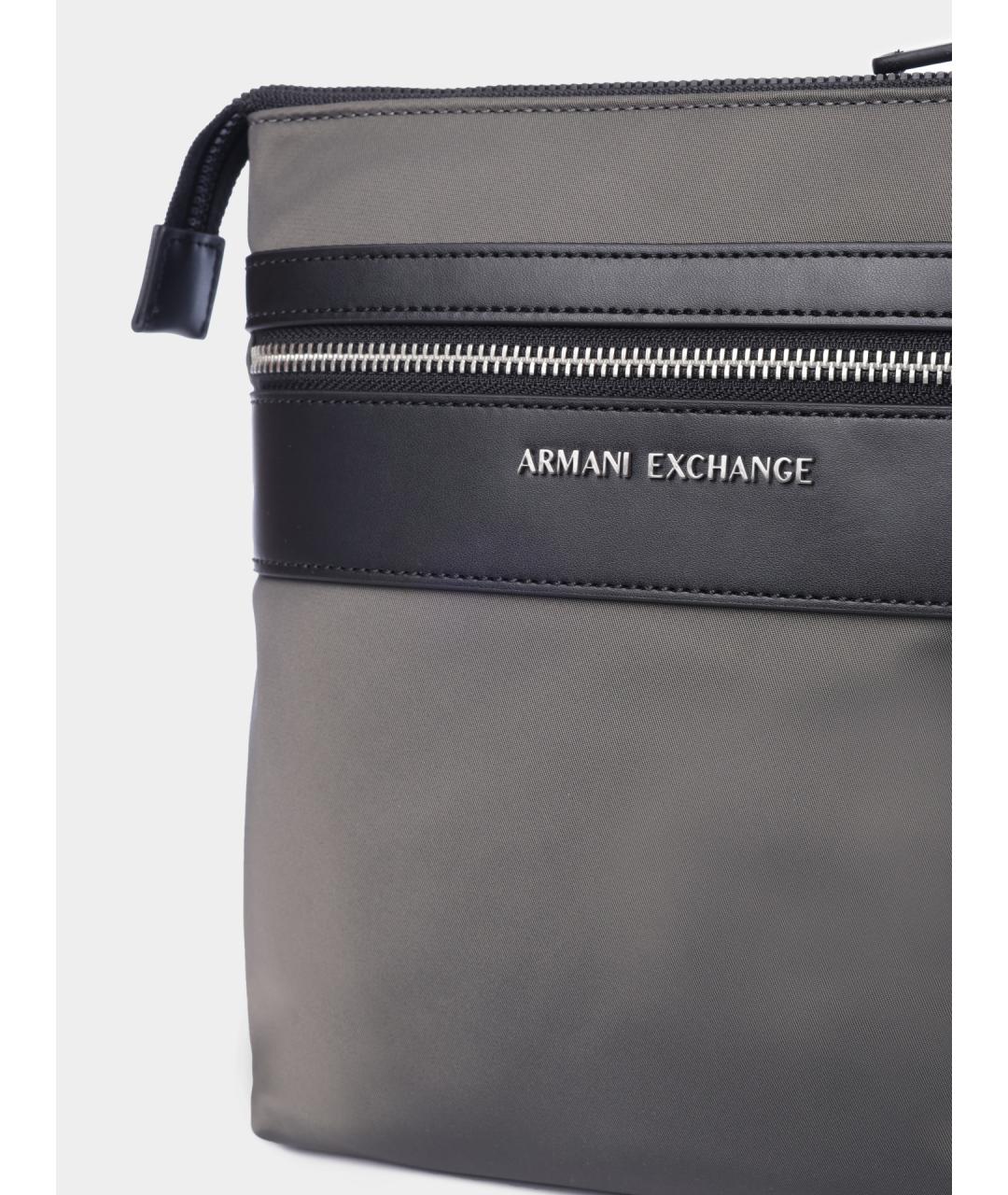 ARMANI EXCHANGE Серая синтетическая сумка на плечо, фото 3