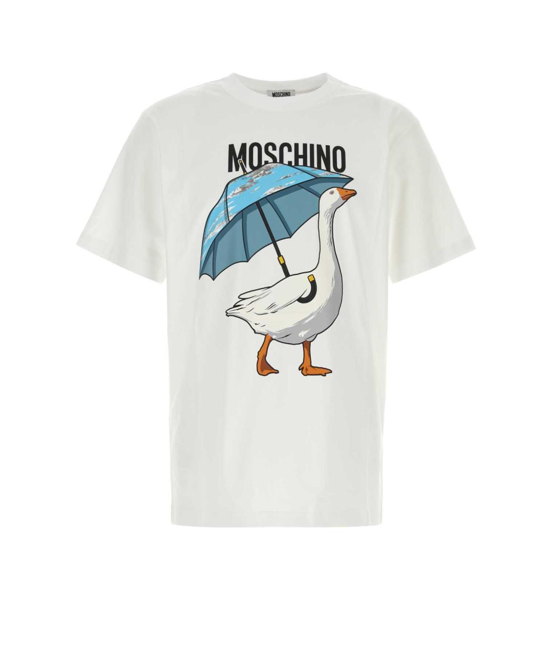 MOSCHINO Белая хлопковая футболка, фото 1