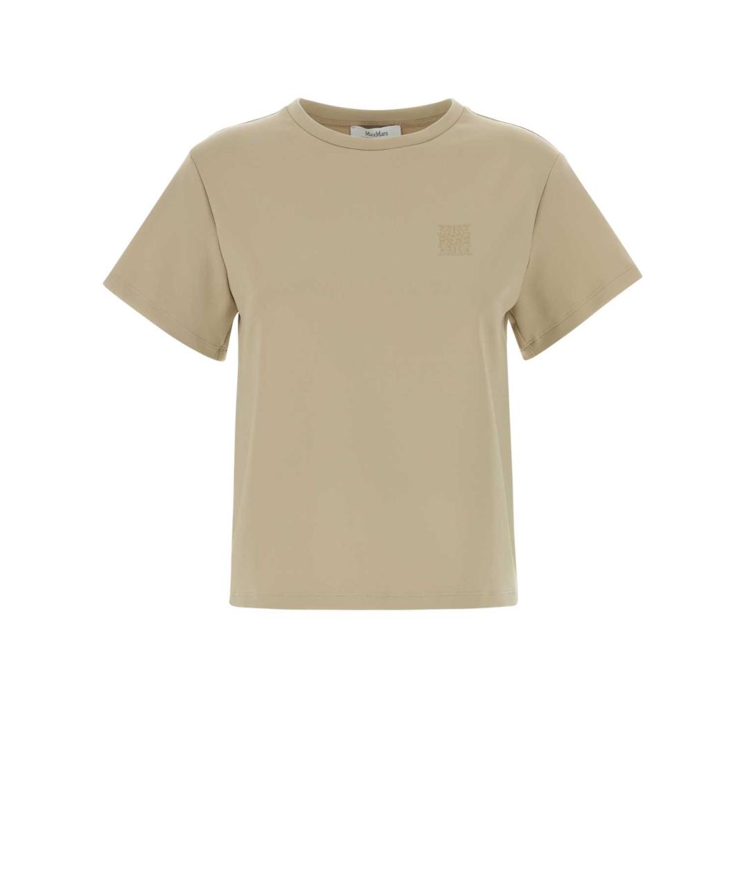 MAX MARA Бежевая хлопковая футболка, фото 1