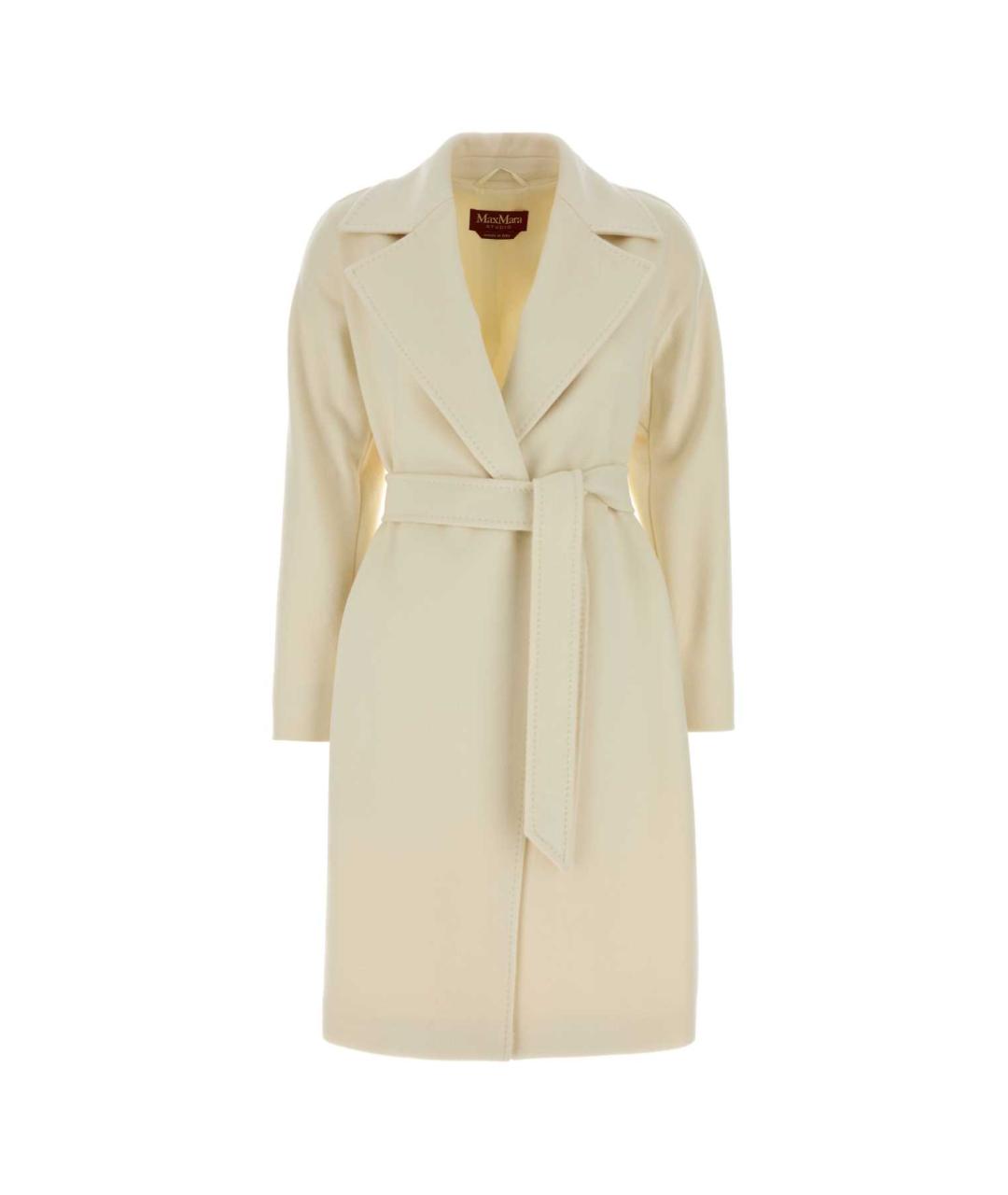 MAX MARA STUDIO Белое шерстяное пальто, фото 1