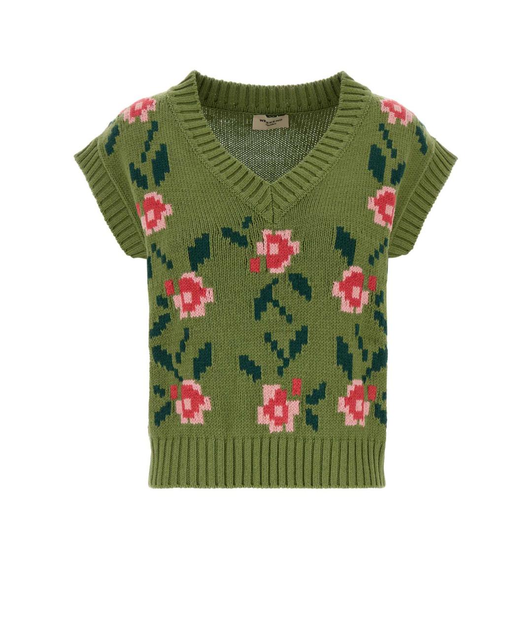 WEEKEND MAX MARA Зеленый хлопковый джемпер / свитер, фото 1