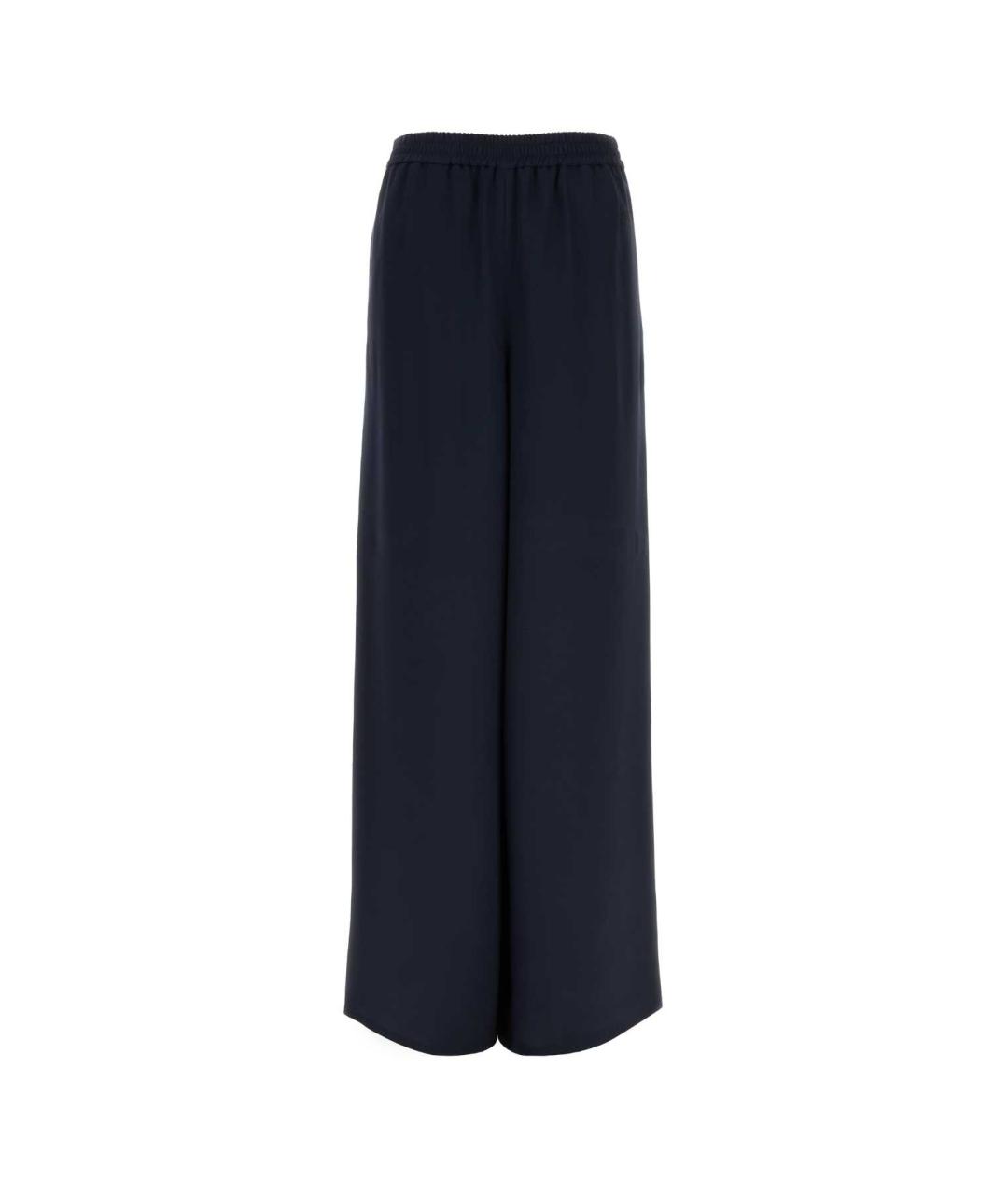 MAX MARA Синие шелковые прямые брюки, фото 1