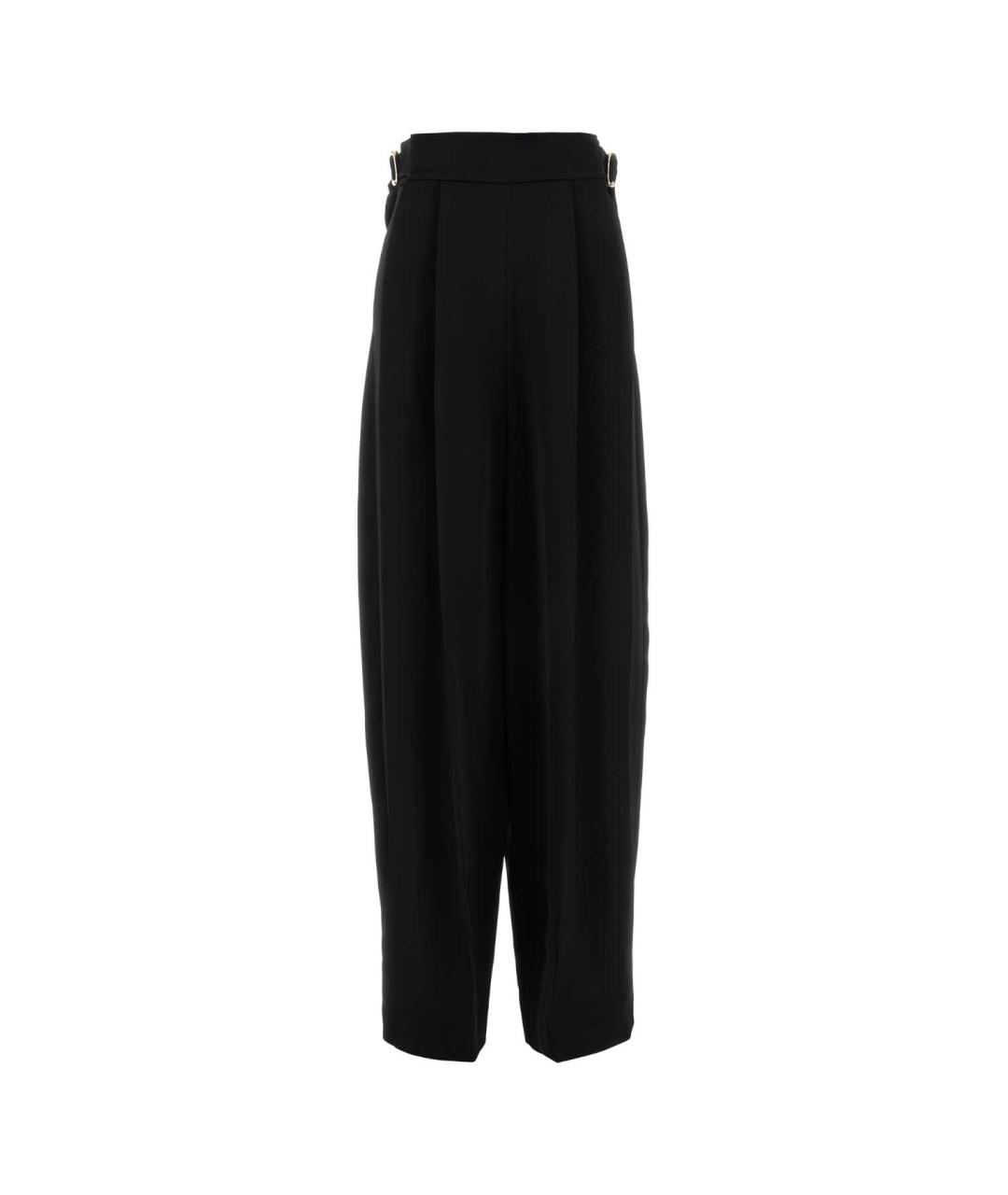 SPORTMAX Черные вискозные прямые брюки, фото 1