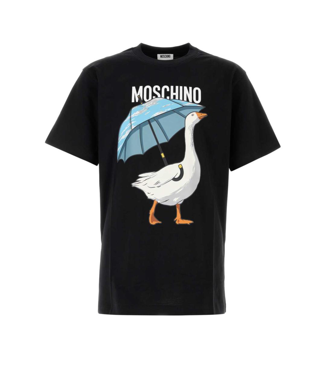 MOSCHINO Черная хлопковая футболка, фото 1