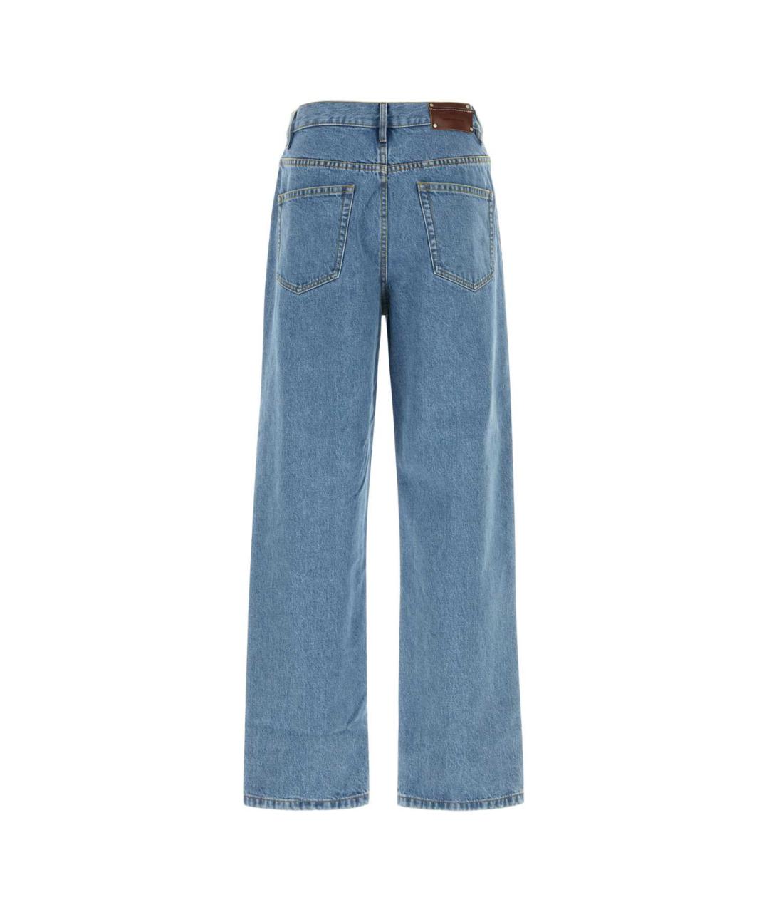 DRIES VAN NOTEN Голубые хлопковые прямые джинсы, фото 2