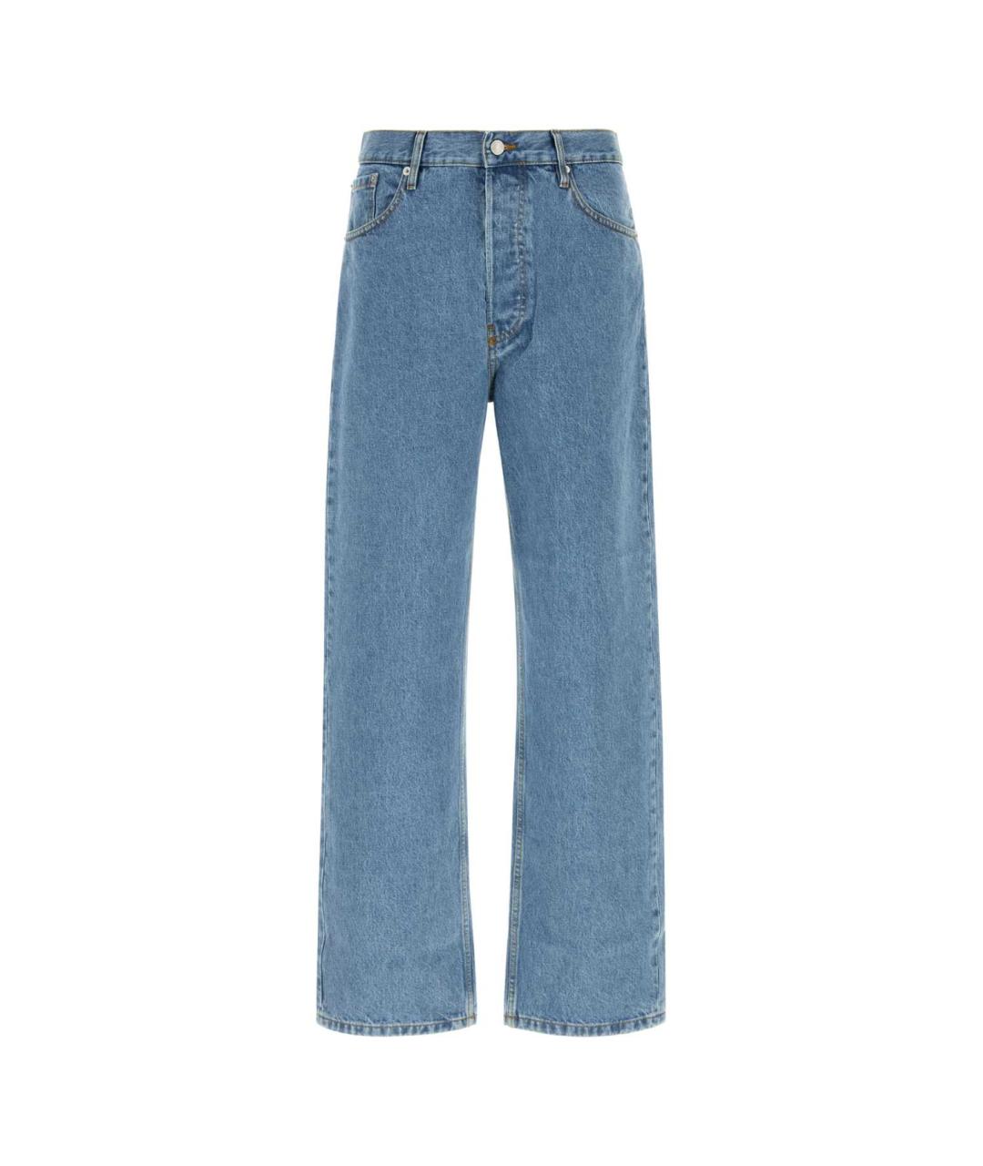 DRIES VAN NOTEN Голубые хлопковые прямые джинсы, фото 1