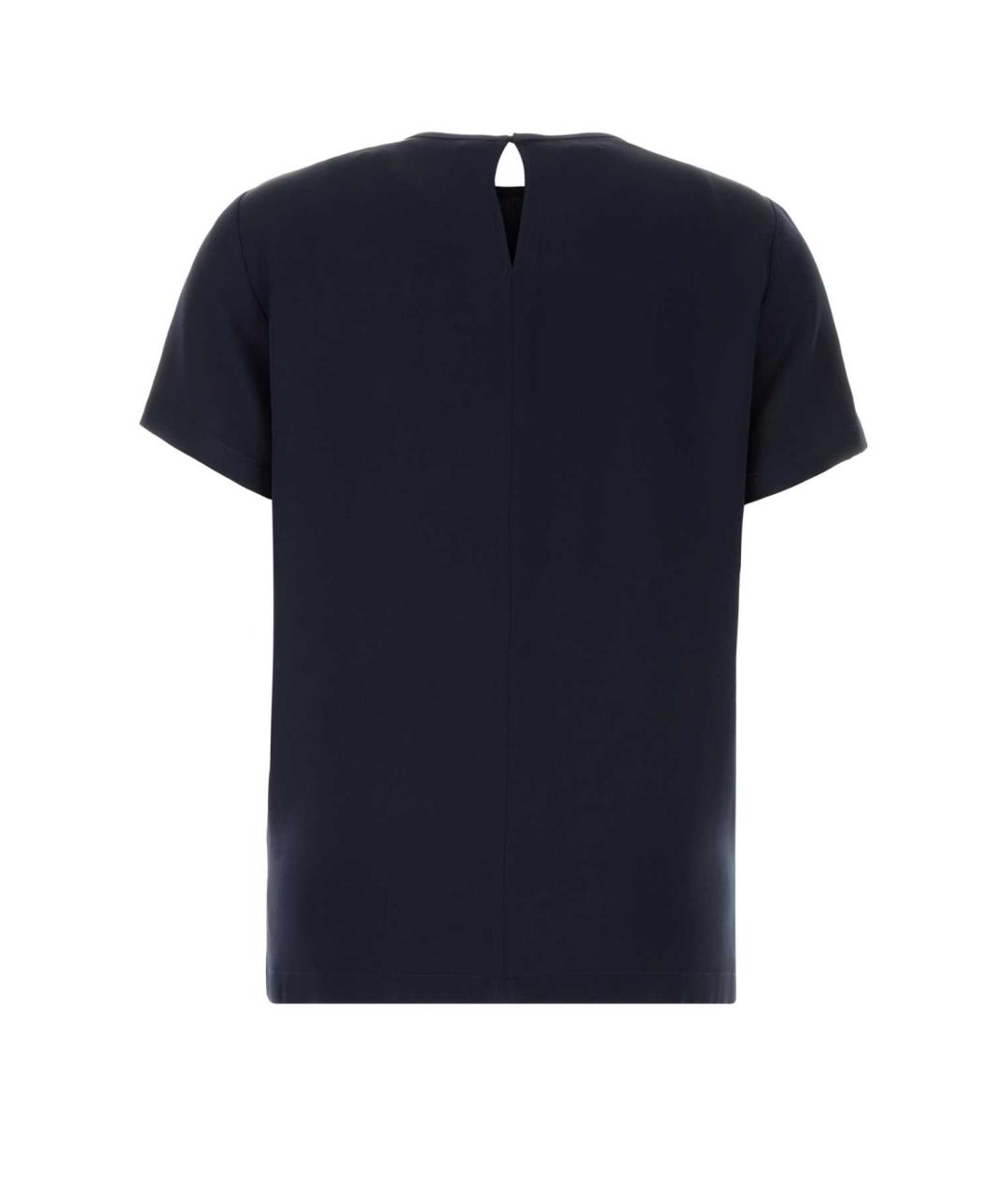 MAX MARA Синяя шелковая футболка, фото 2