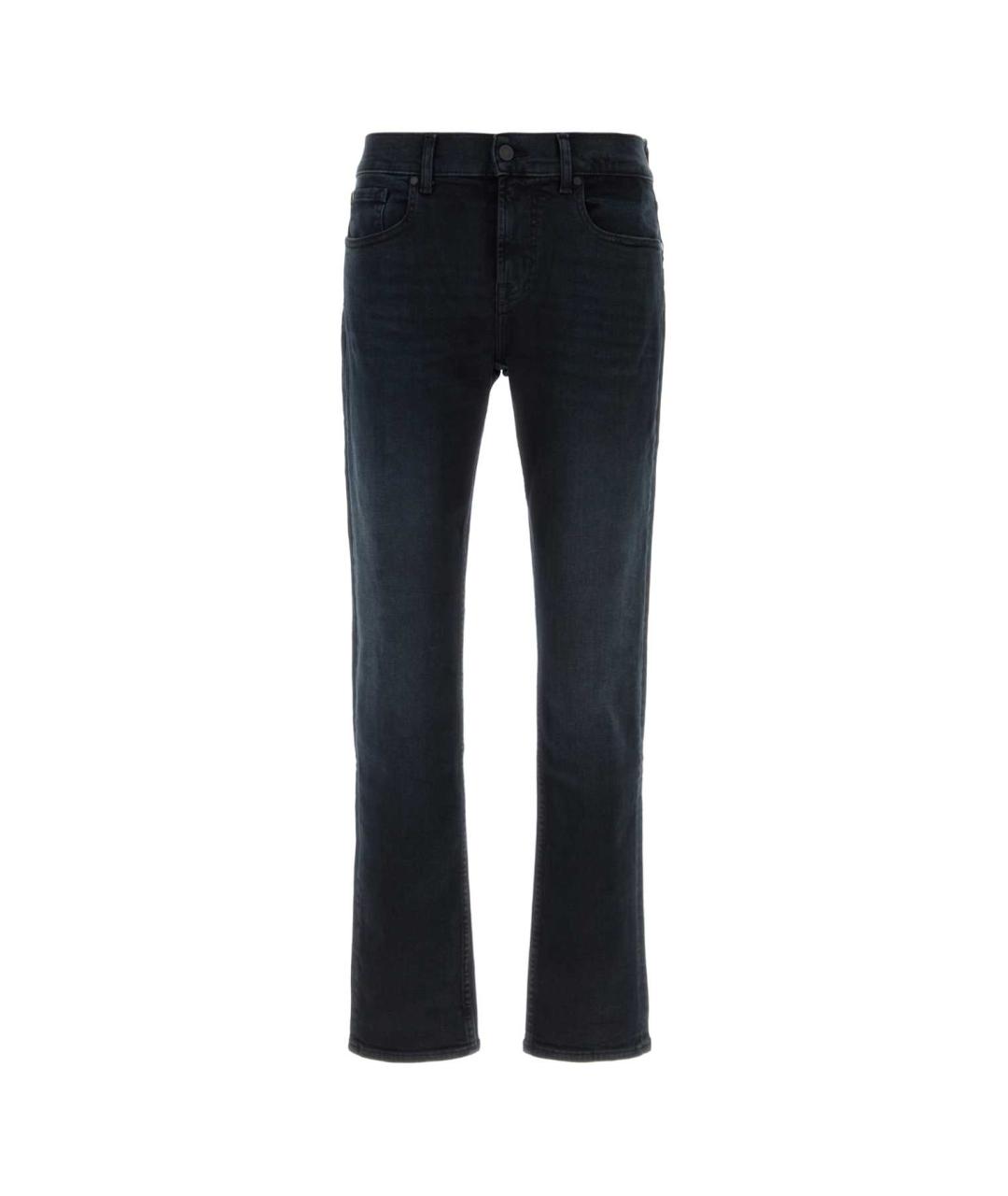 7 FOR ALL MANKIND Синие хлопковые прямые джинсы, фото 1