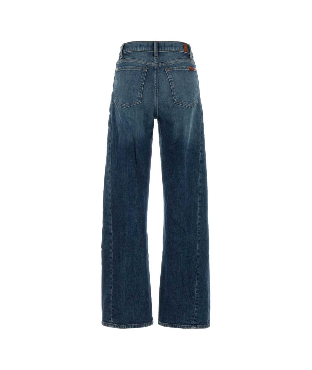 7 FOR ALL MANKIND Синие хлопковые прямые джинсы, фото 2