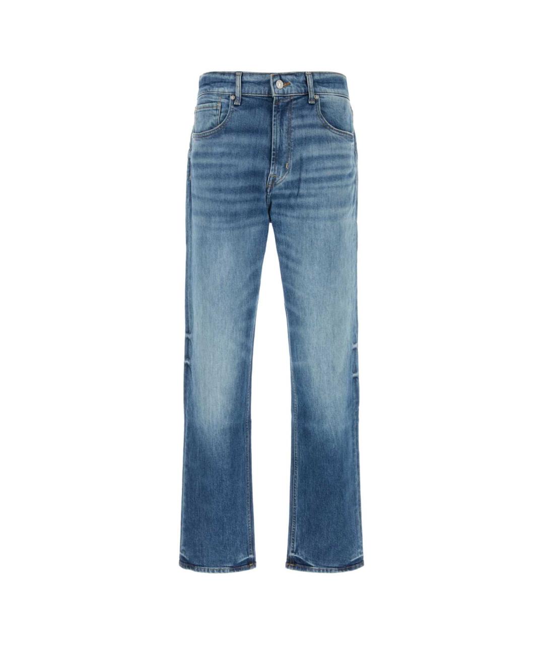 7 FOR ALL MANKIND Синие хлопковые прямые джинсы, фото 1