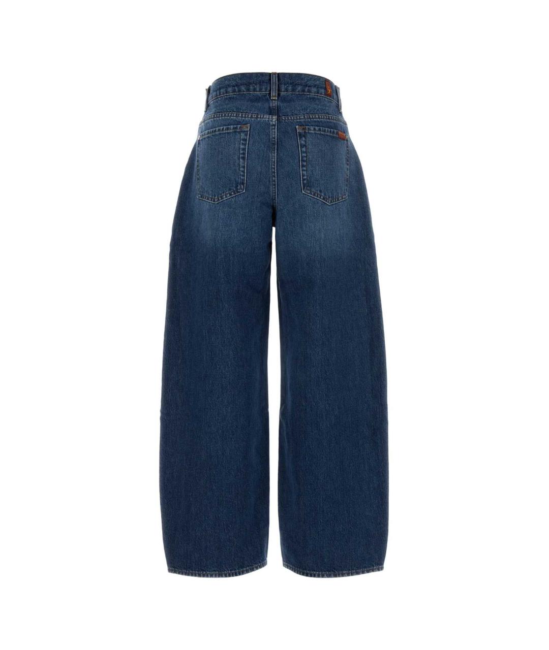 7 FOR ALL MANKIND Синие хлопковые прямые джинсы, фото 2