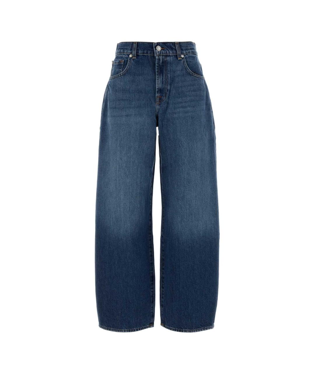 7 FOR ALL MANKIND Синие хлопковые прямые джинсы, фото 1