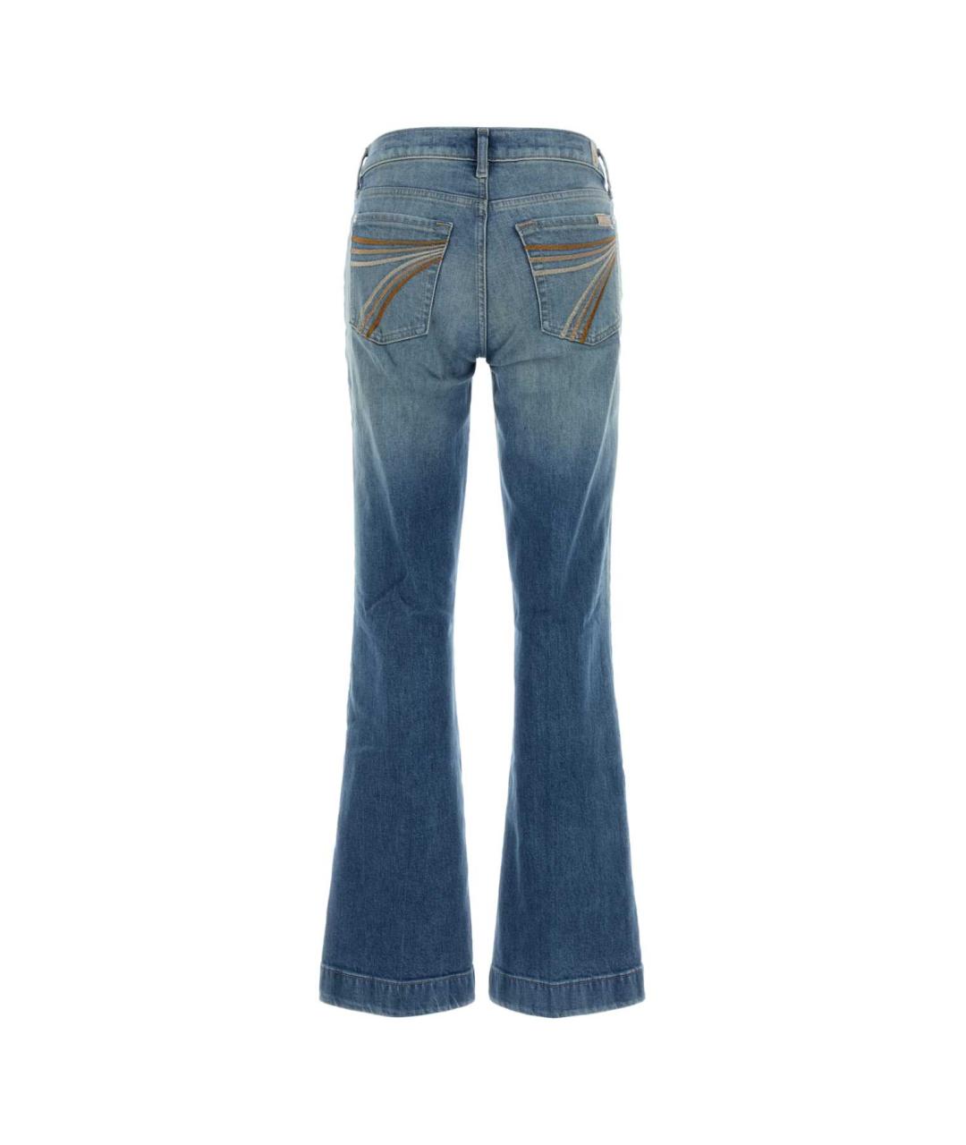 7 FOR ALL MANKIND Синие хлопковые прямые джинсы, фото 2
