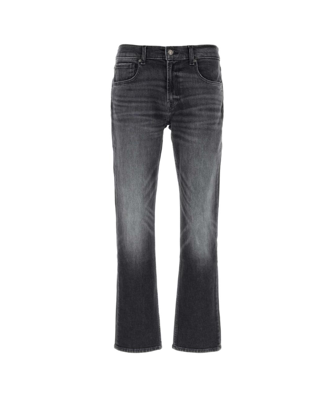 7 FOR ALL MANKIND Черные хлопковые прямые джинсы, фото 1